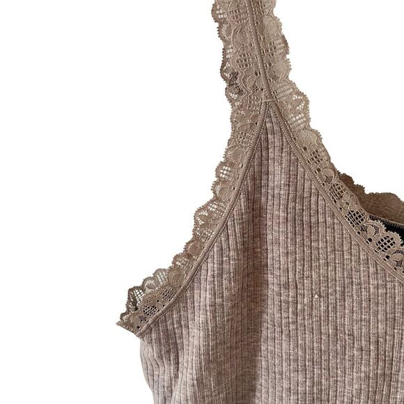 Millstrand Co. Light Brown Sylvie Lace Plush Lining Tank Camisole - Picture 2 of 9